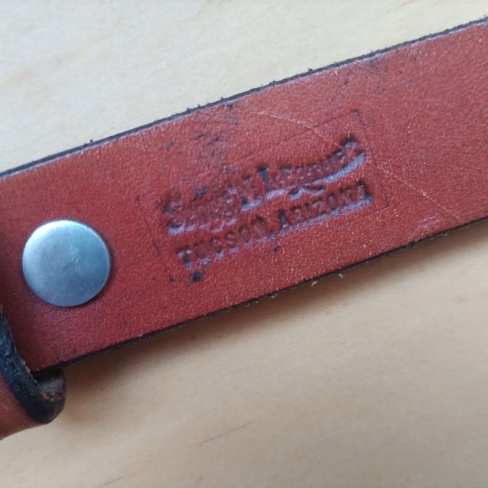 Vintage Sport'n Leather Brown Leather Concho Belt - Picture 3 of 7